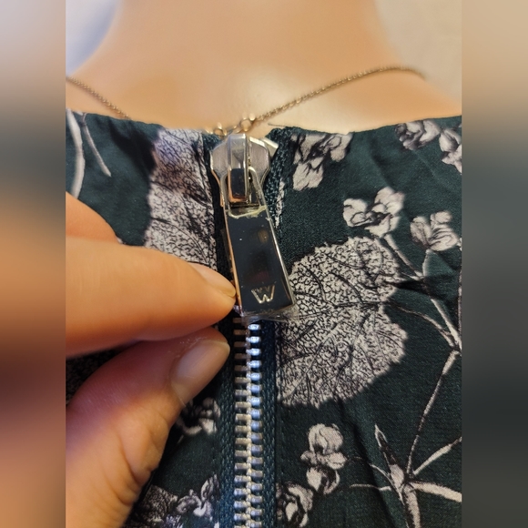 Whistles Green Leafy Prints Midi Dress with Zipped Back - Picture 5 of 10